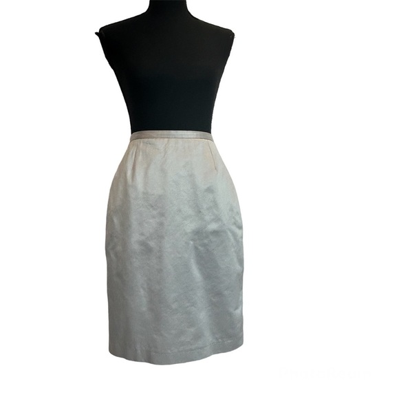 SANDRA Angelozzi light gray satin effect pencil skirt Sz 32 - Picture 1 of 11